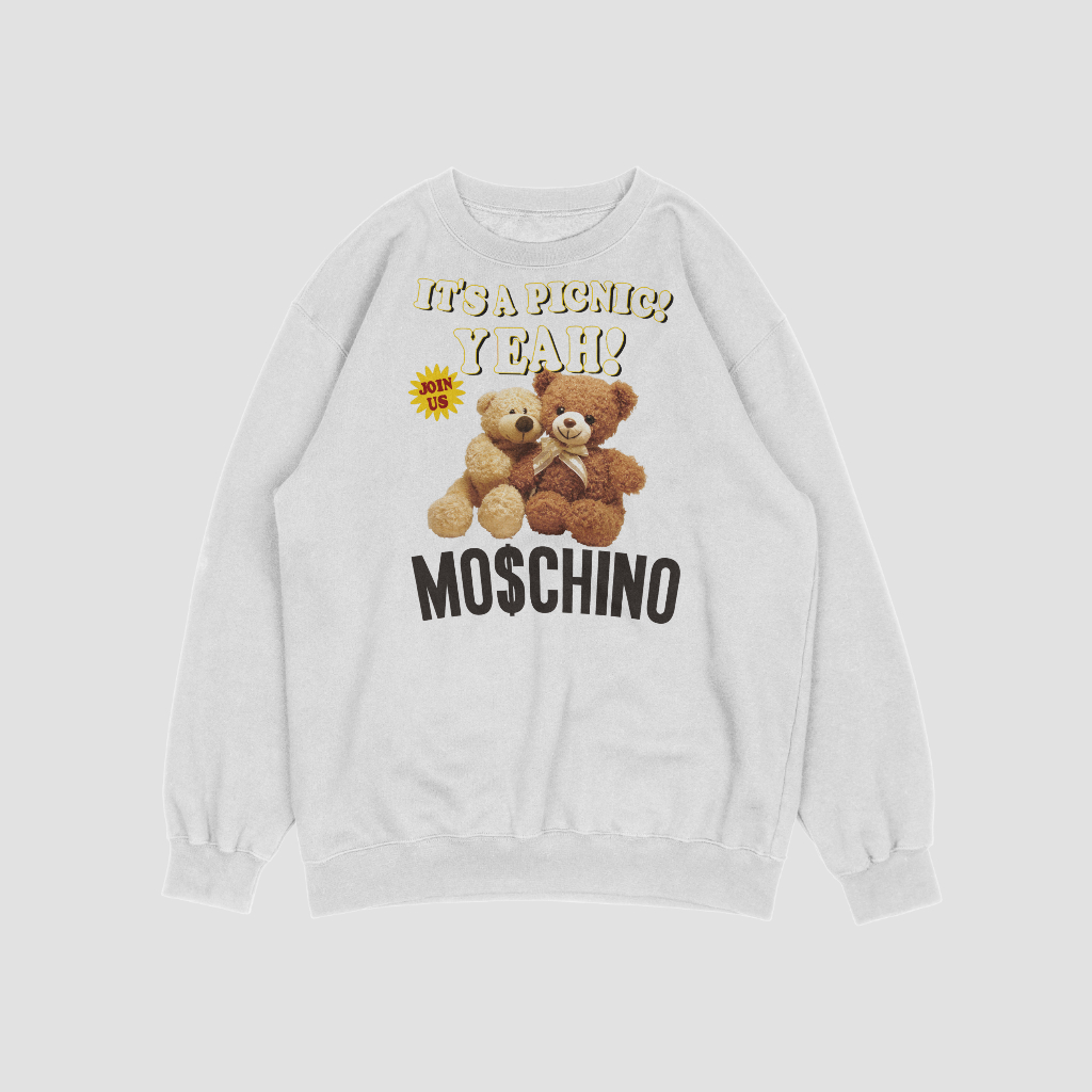 MOSCHINOスウェット クル パーカー プリント  綿　男女兼用