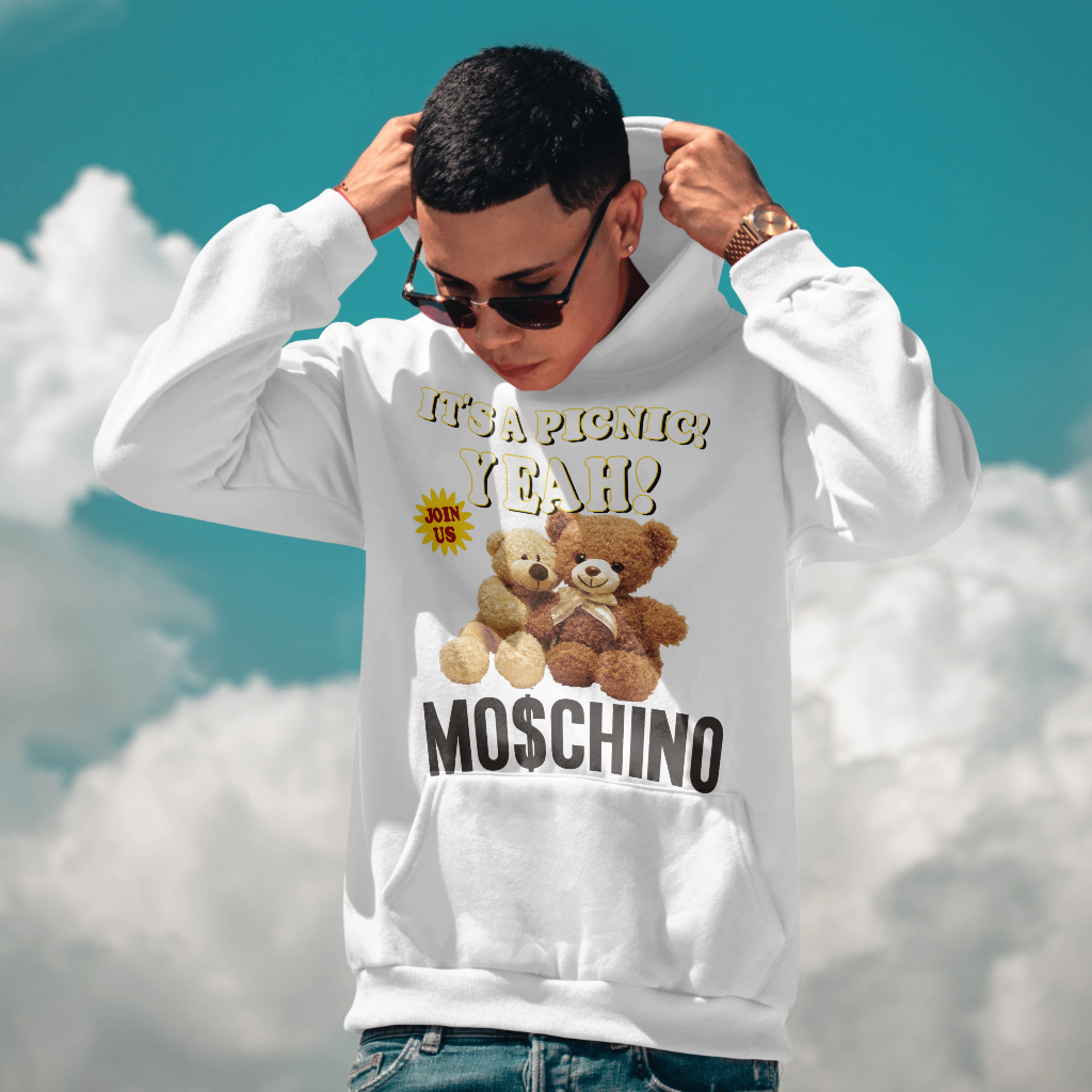 MOSCHINOスウェット クル パーカー プリント  綿　男女兼用