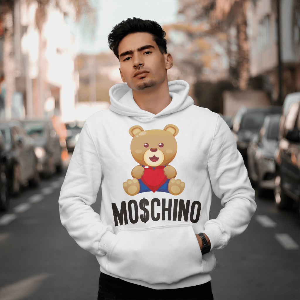 MOSCHINOスウェット クル パーカー プリント  綿　男女兼用