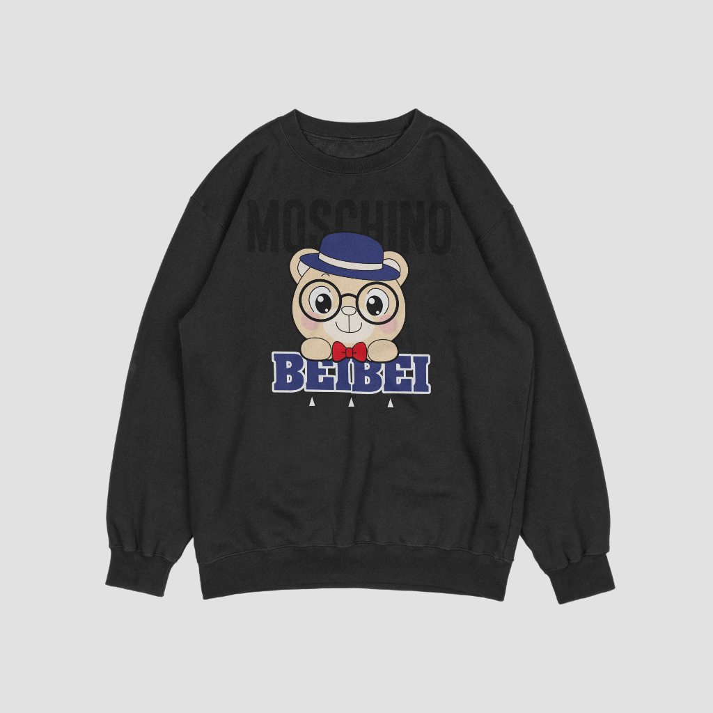 MOSCHINOスウェット クル パーカー プリント  綿　男女兼用