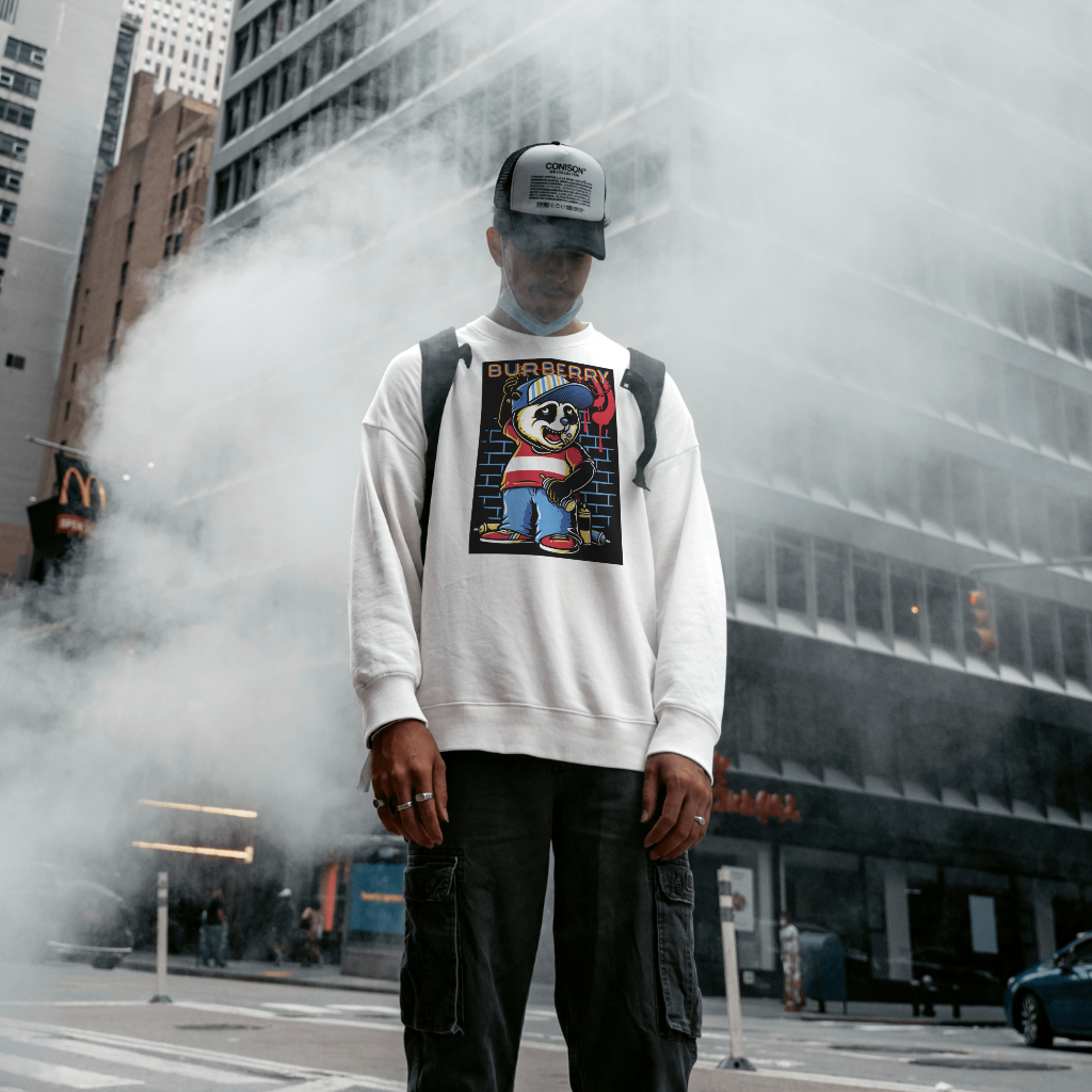 Burberryスウェット クル パーカー プリント  綿　男女兼用