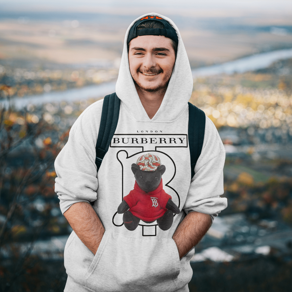 Burberryスウェット クル パーカー プリント  綿　男女兼用