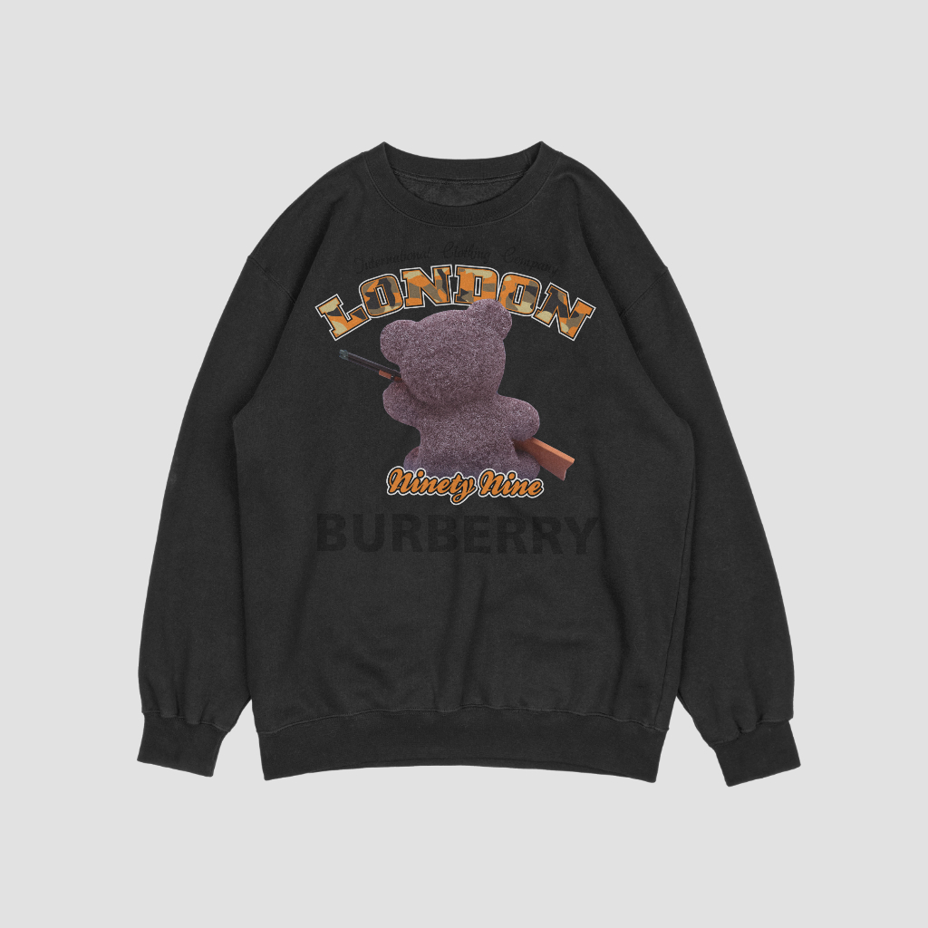 Burberryスウェット クル パーカー プリント  綿　男女兼用