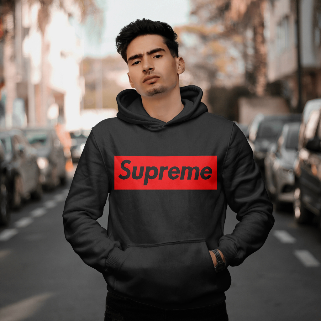 Supremeスウェット クル パーカー プリント  綿　男女兼用