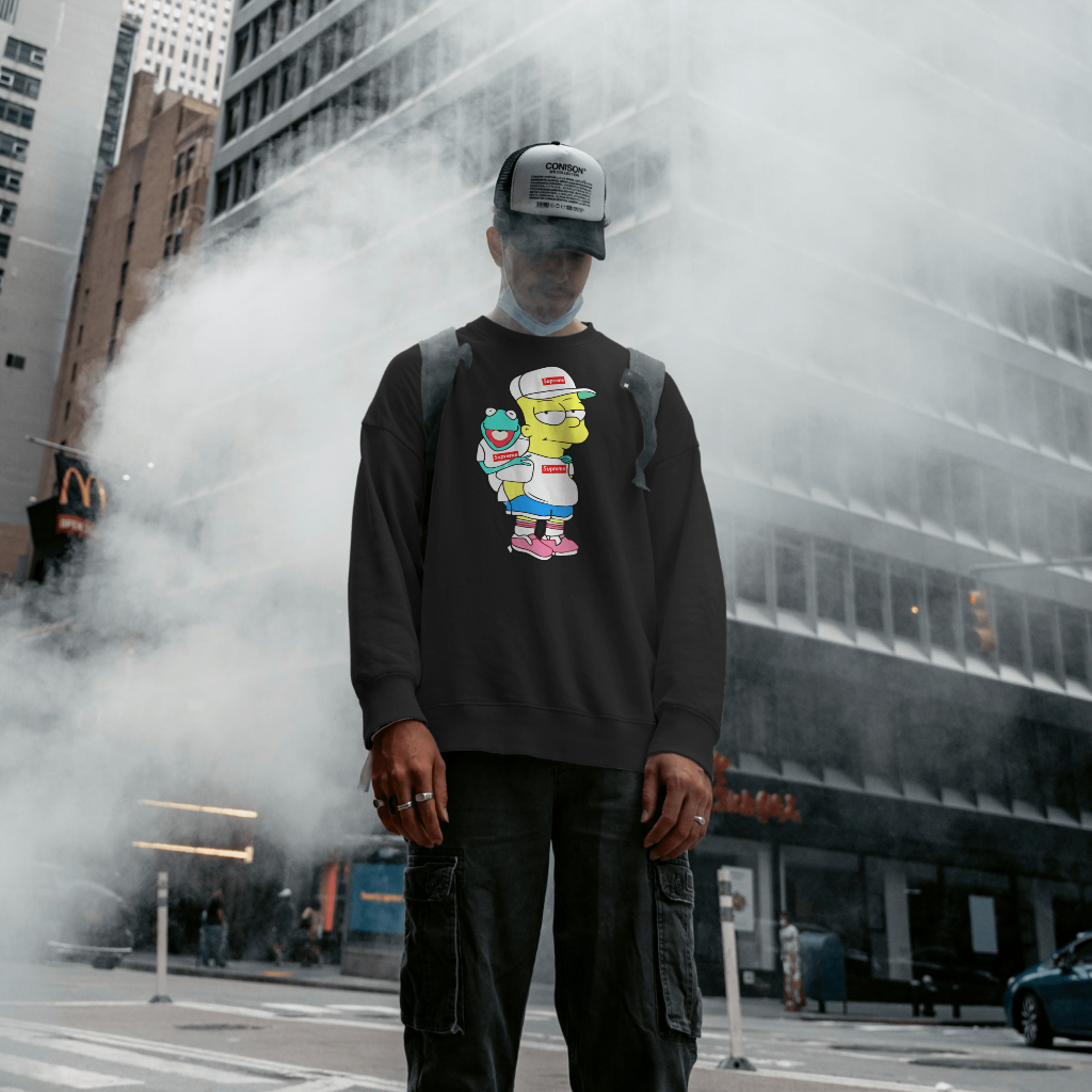 Supremeスウェット クル パーカー プリント  綿　男女兼用