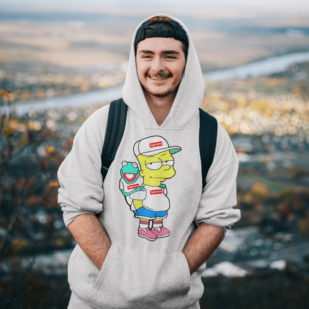 Supremeスウェット クル パーカー プリント  綿　男女兼用