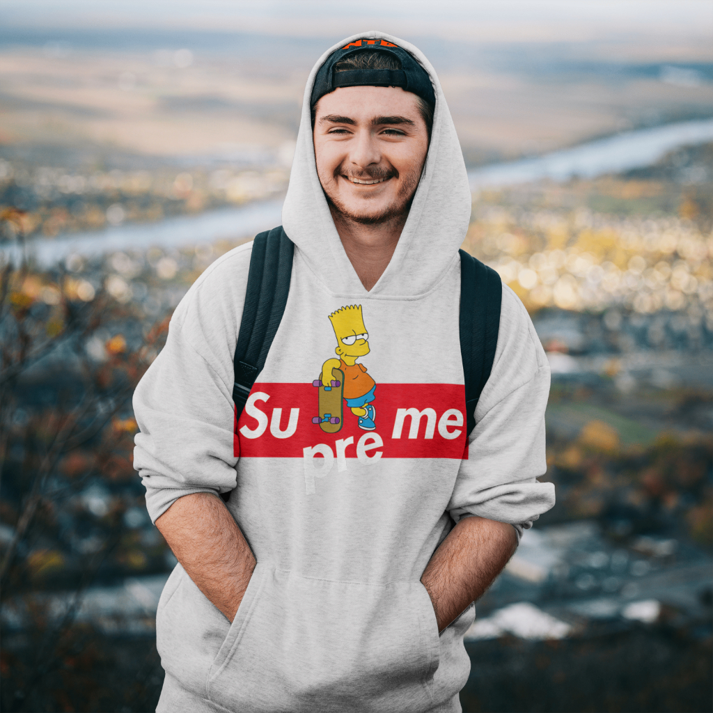 Supremeスウェット クル パーカー プリント  綿　男女兼用