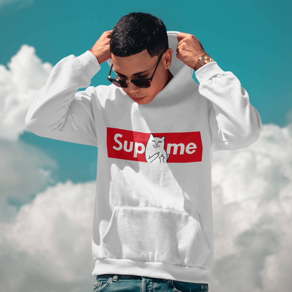 Supremeスウェット クル パーカー プリント  綿　男女兼用