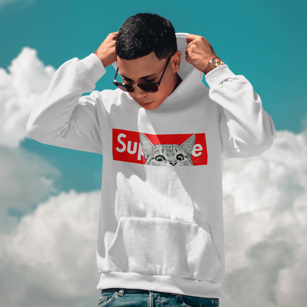 Supremeスウェット クル パーカー プリント  綿　男女兼用