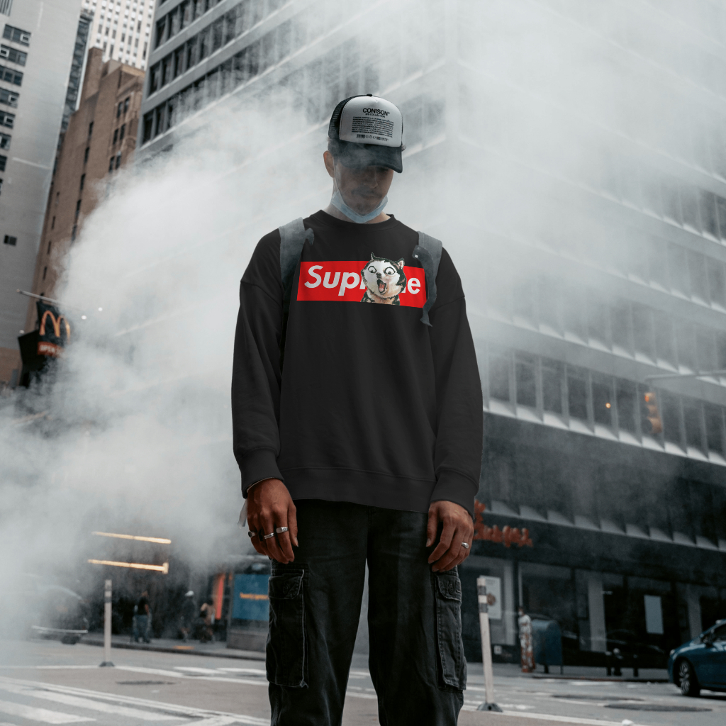 Supremeスウェット クル パーカー プリント  綿　男女兼用