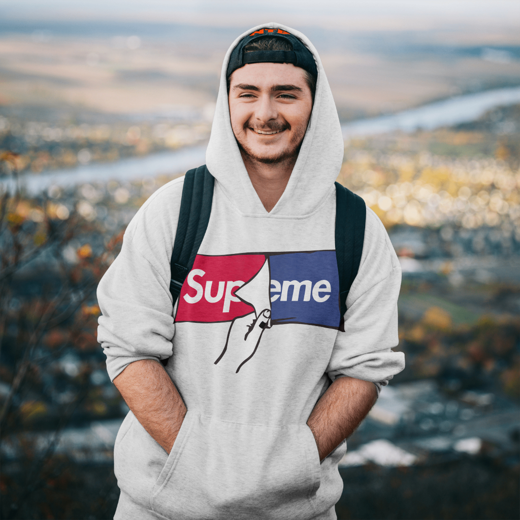 Supremeスウェット クル パーカー プリント  綿　男女兼用