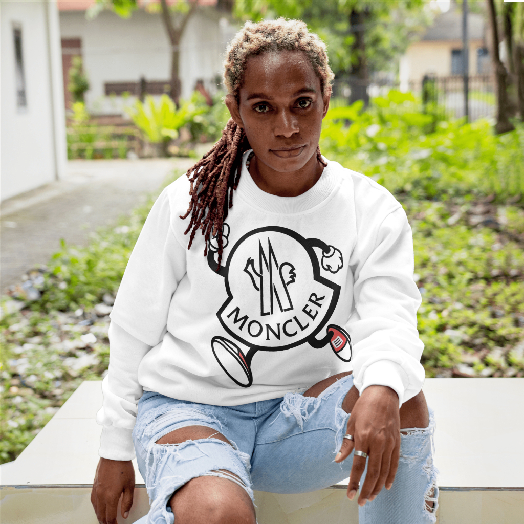 MONCLERスウェット クル パーカー プリント  綿　男女兼用