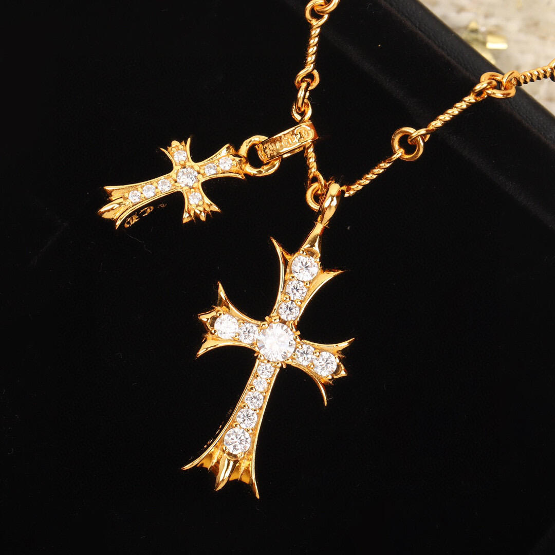 【国内発送/直営店】ネックレス クロムハーツ 22K　パヴェダイヤ＆20インチツイストチェーン