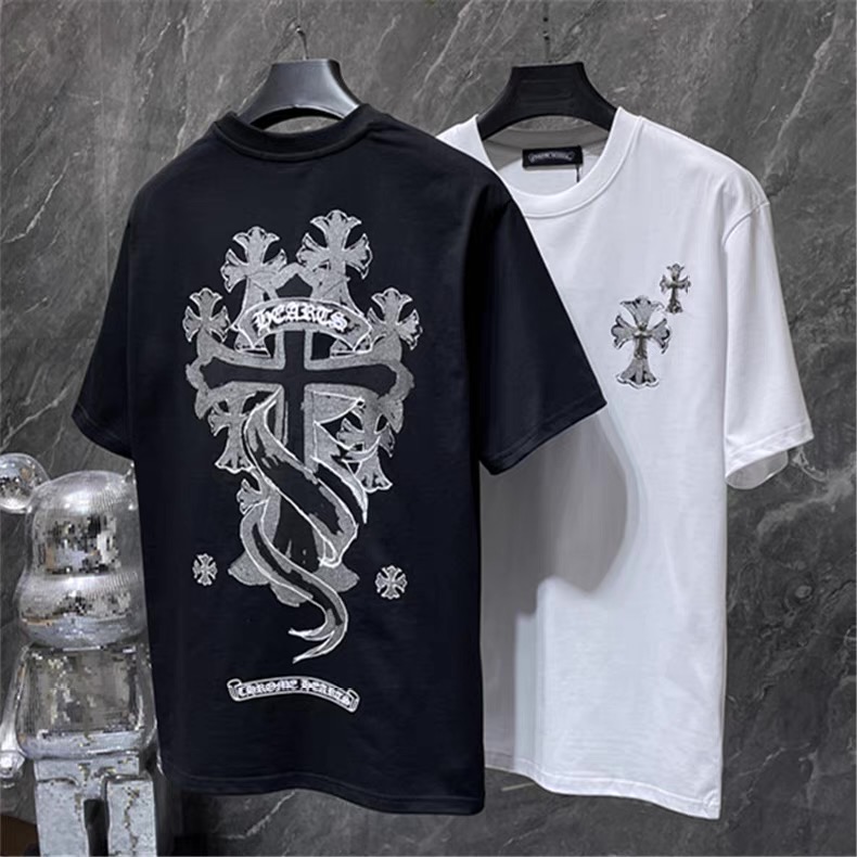 2025新作【Chrome Hearts】 梵字×クロスプリントTシャツ ユニセックス 半袖