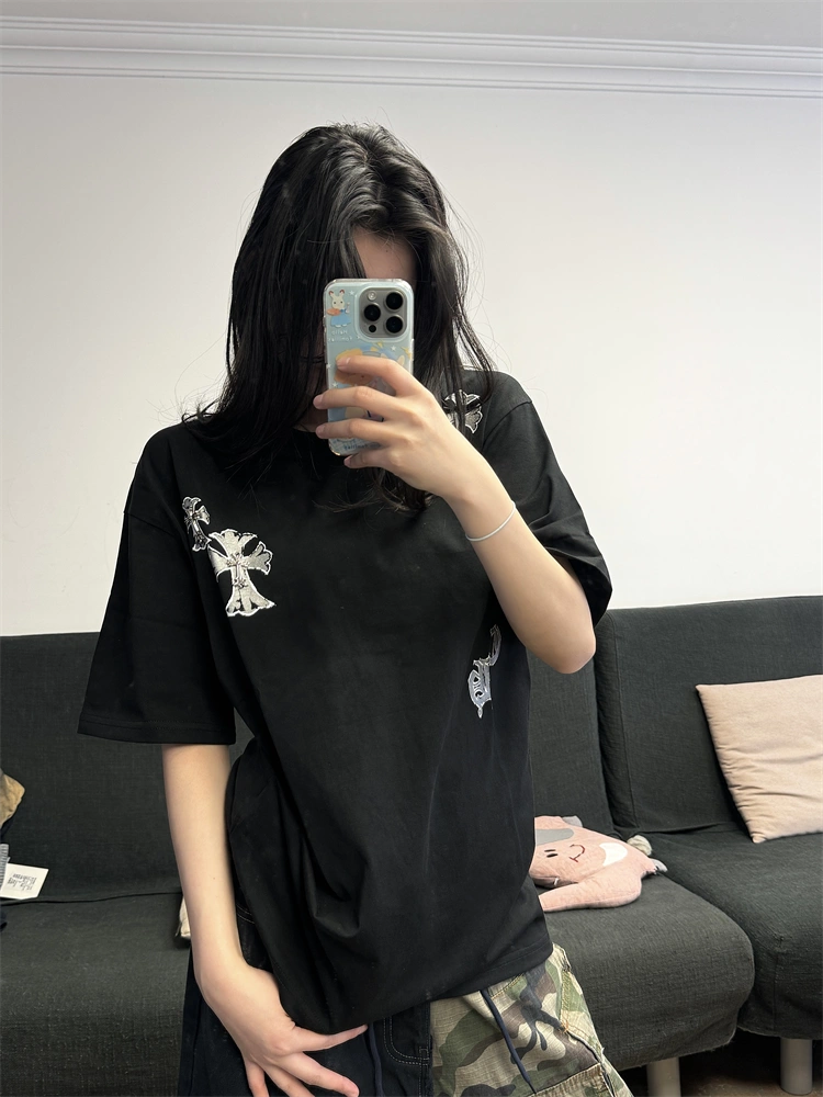 2025新作【Chrome Hearts】 梵字×クロスプリントTシャツ ユニセックス 半袖