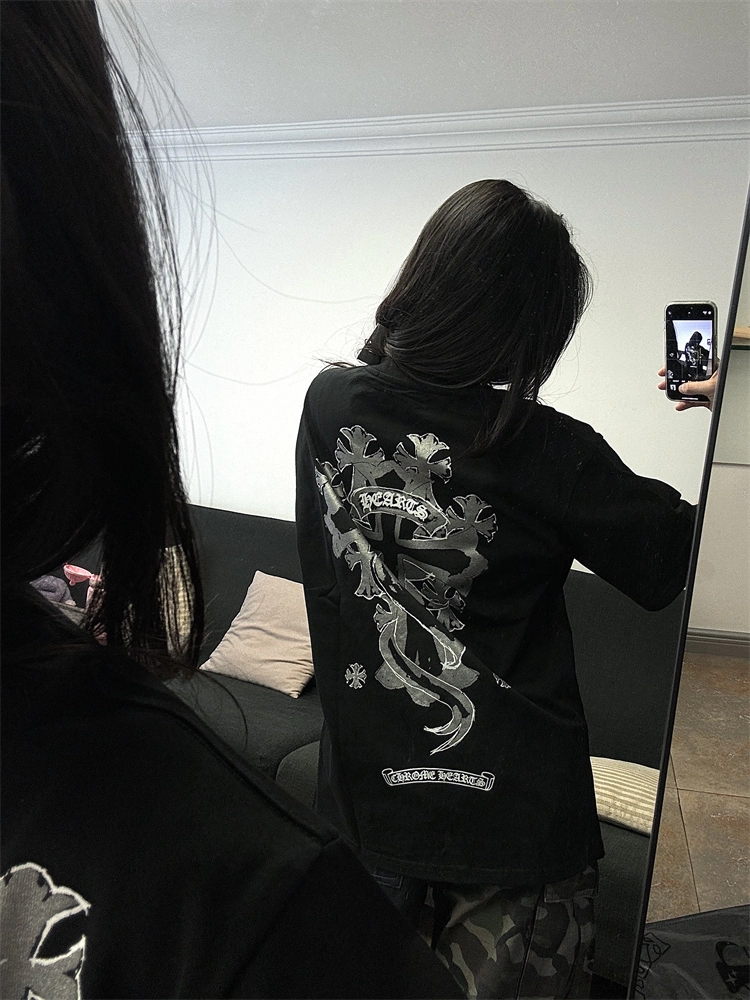 2025新作【Chrome Hearts】 梵字×クロスプリントTシャツ ユニセックス 半袖