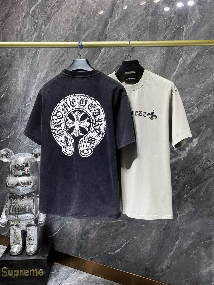 【Chrome Hearts】クラッククロスTシャツ ユニセックス 高品質 半袖