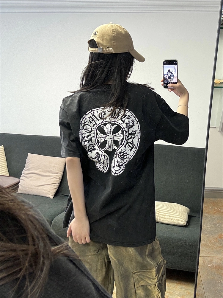 【Chrome Hearts】クラッククロスTシャツ ユニセックス 高品質 半袖