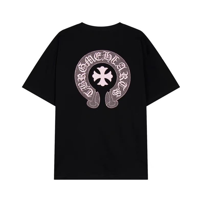 【Chrome Hearts】クロムハーツ Tシャツ 男女兼用 高品質 半袖 黑 CH025