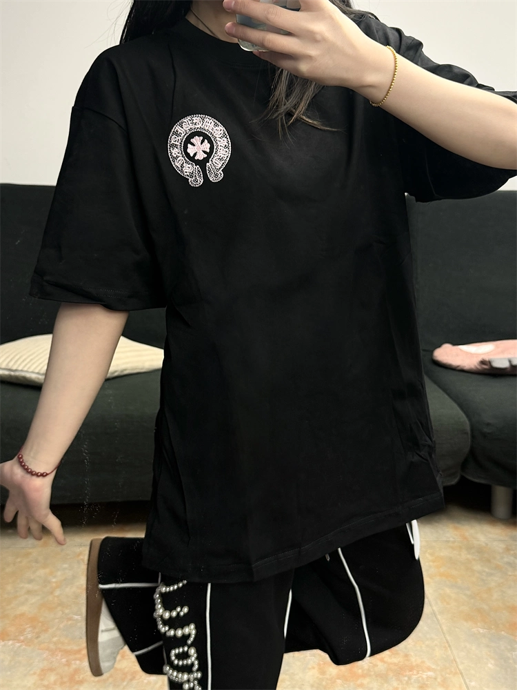【Chrome Hearts】クロムハーツ Tシャツ 男女兼用 高品質 半袖 黑 CH025