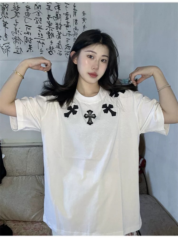 【Chrome Hearts】梵字クロスTシャツ ユニセックス 高品質 半袖