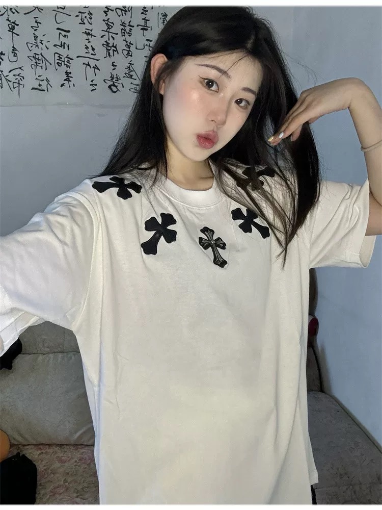 【Chrome Hearts】梵字クロスTシャツ ユニセックス 高品質 半袖