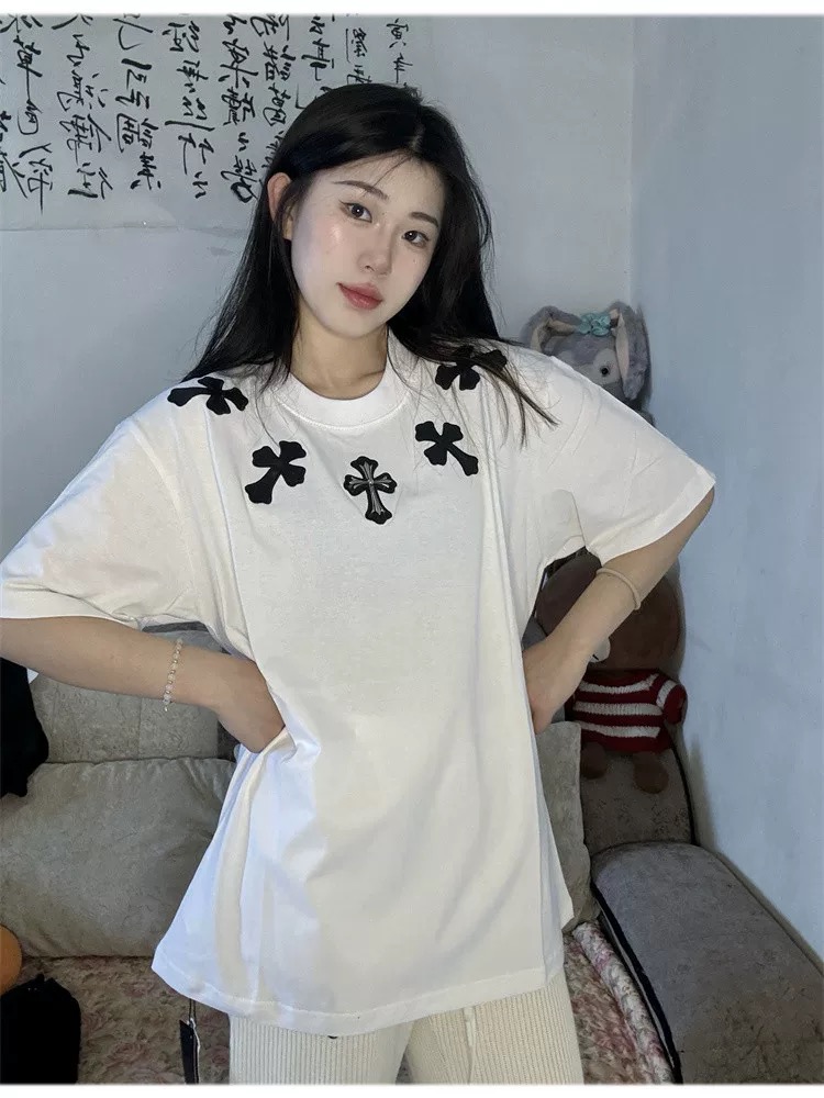 【Chrome Hearts】梵字クロスTシャツ ユニセックス 高品質 半袖