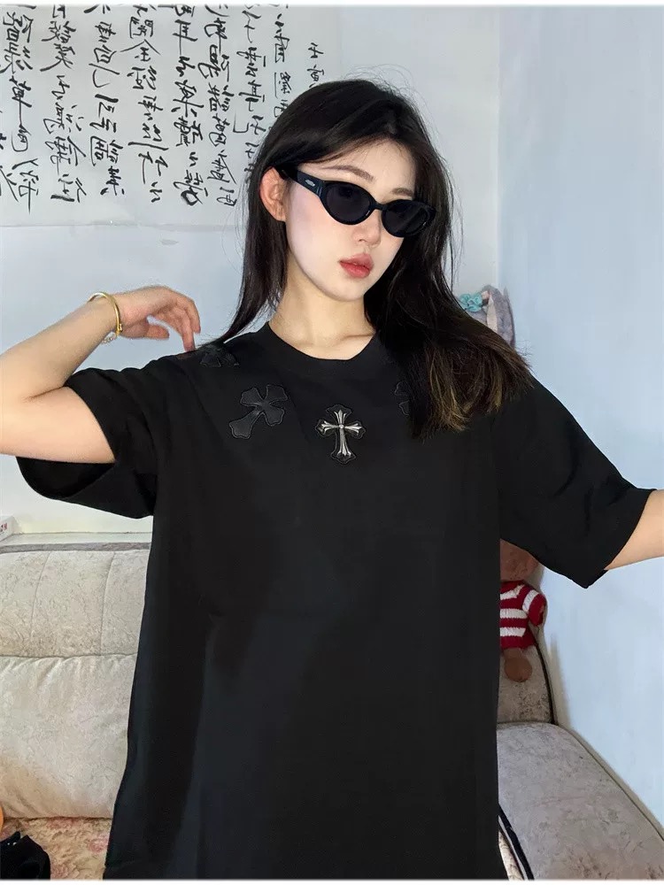 【Chrome Hearts】梵字クロスTシャツ ユニセックス 高品質 半袖