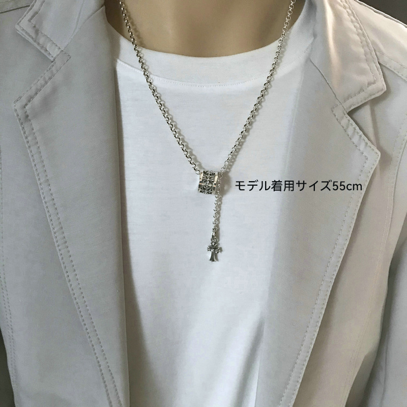 【クロムハーツ】CHクロス スモールウエスト トレンドブランド 鎖骨 925 シルバー ネックレス【男女兼用】