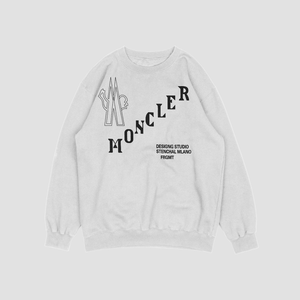 MONCLERスウェット クル パーカー プリント  綿　男女兼用