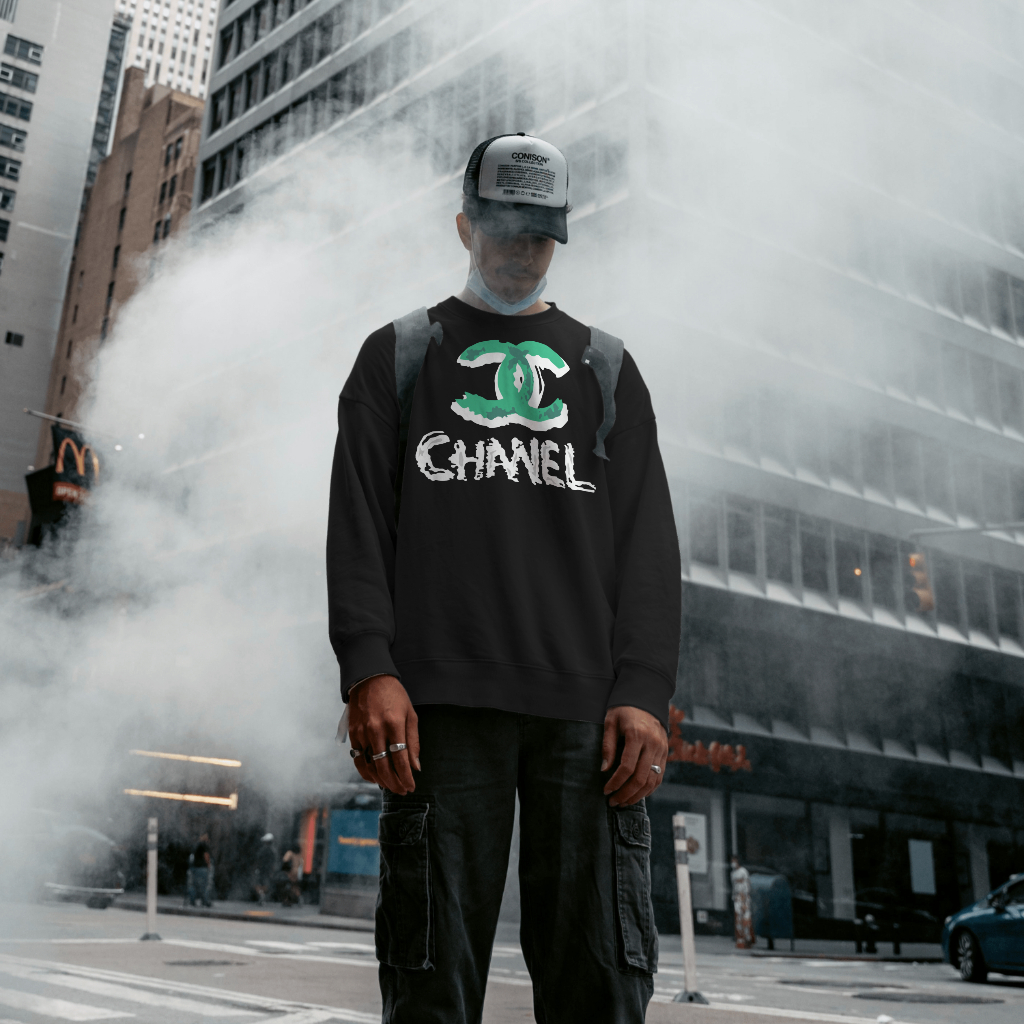 CHANEL カートゥーンプリントラウンドネックスウェット クル