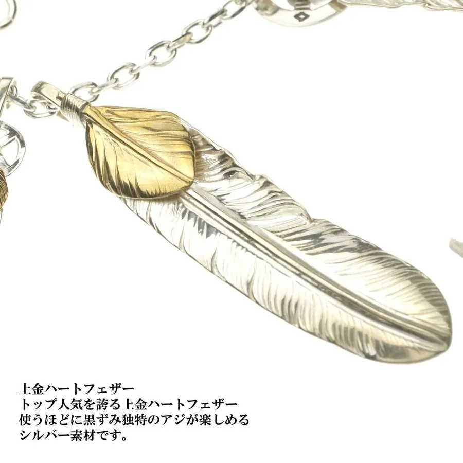 【国内発送/直営店】再再入荷！メンズ ネックレス ペンダント ゴローズタイプ 復刻 レプリカ 木村拓哉神さんセットモチーフシルバーフェザーネックレス 特大先金フェザー