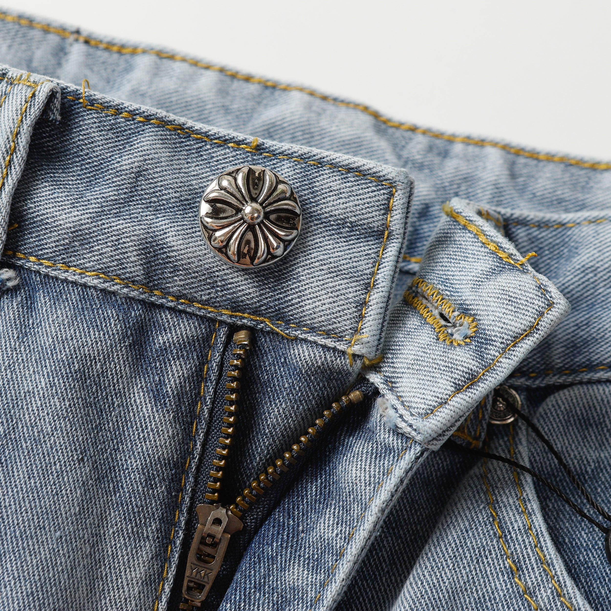 【Chrome Hearts】クロムハーツ クロスレザーパッチジーンズ 9957