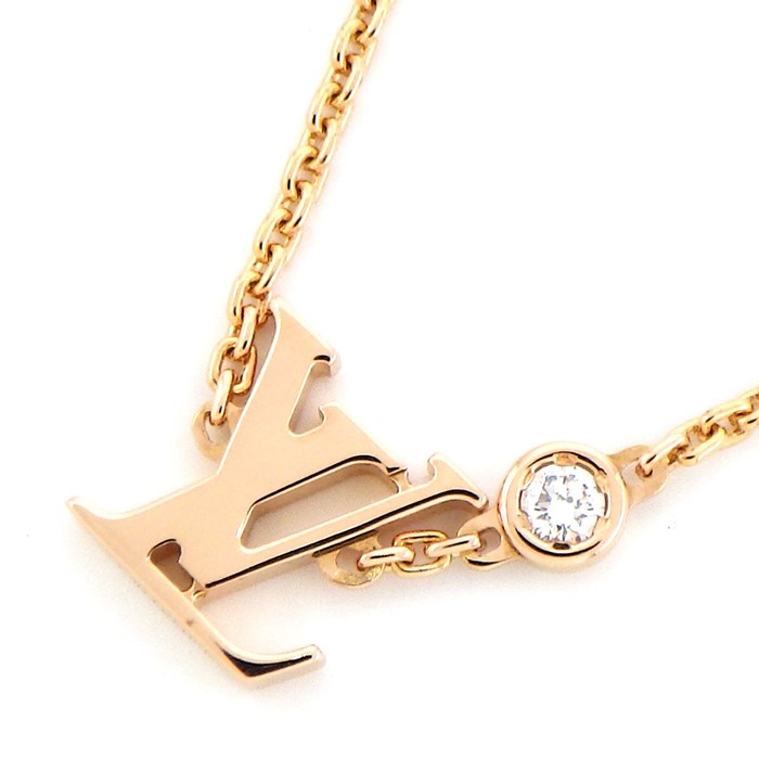 【国内発送/直営店】ルイ・ヴィトン ネックレス パンダンティフ イディール ブロッサム LV モノグラム ロゴ 1ポイント ダイヤモンド 0.03ct K18PG