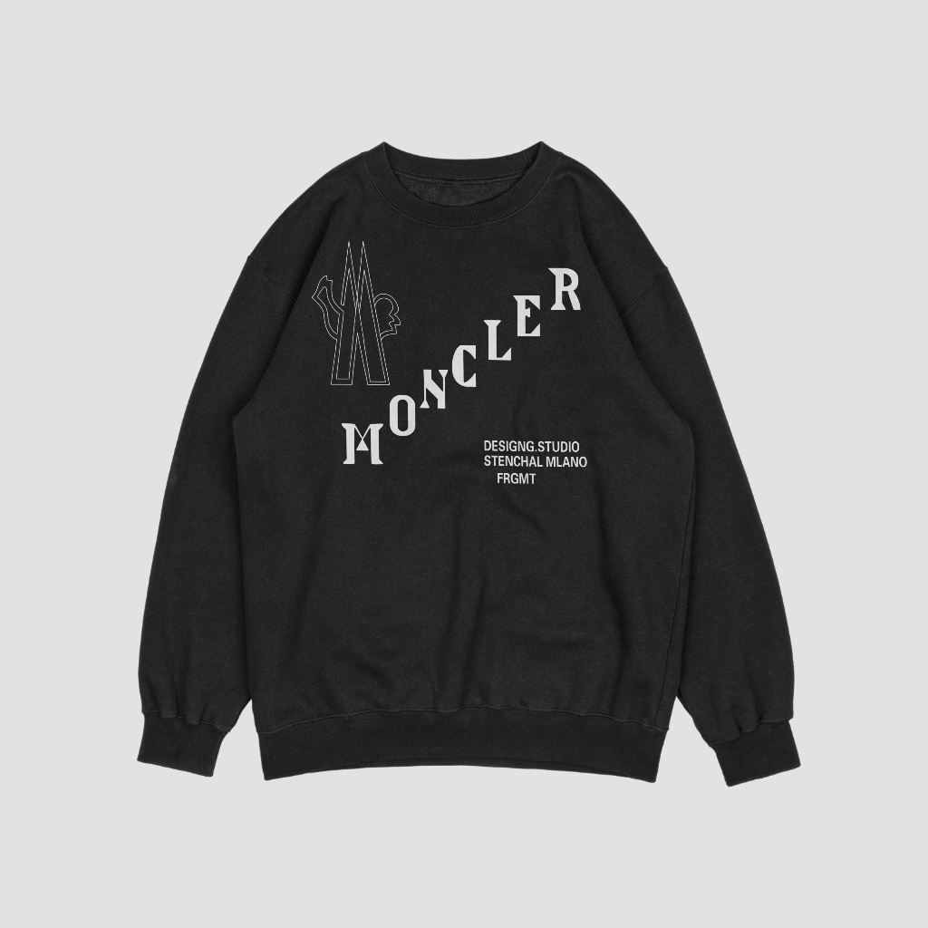 MONCLERスウェット クル パーカー プリント  綿　男女兼用