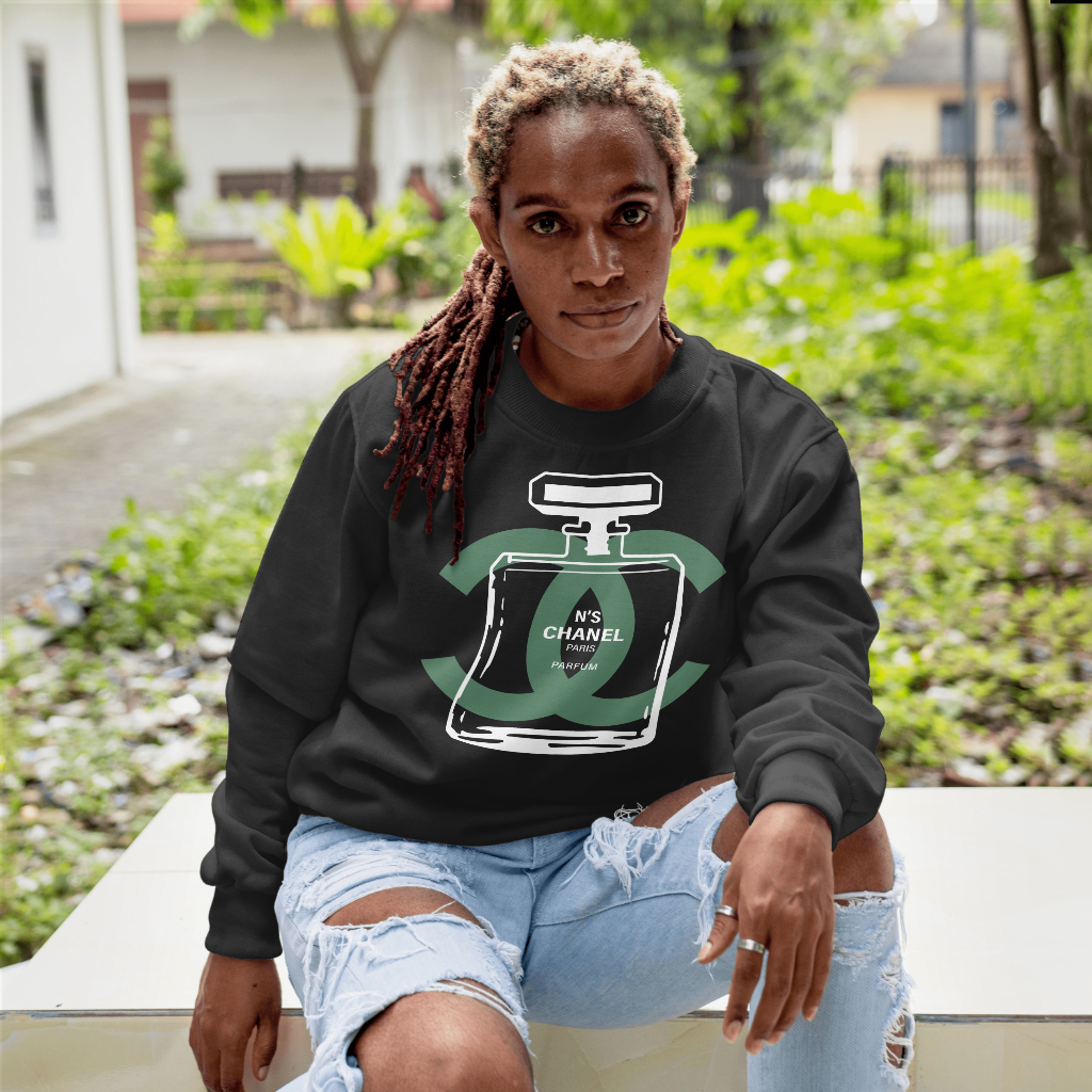 CHANEL カートゥーンプリントラウンドネックスウェット クル