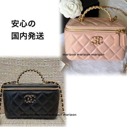 CHANEL シャネル チェーンクラッチ バニティ【ときめくパールハンドル♡気品に満たされる】ピンク ブラック