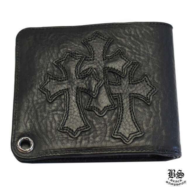 クロムハーツ 1スナップ クロスボタン ウォレット 3セメタリークロスパッチ財布