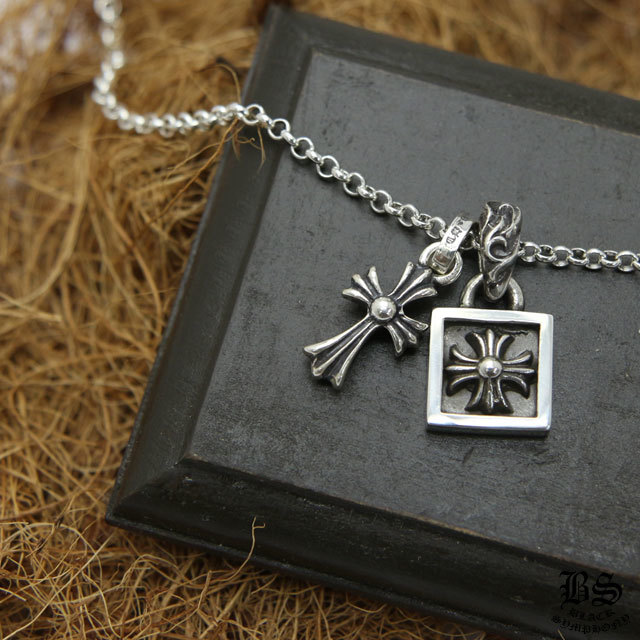 クロムハーツ CHクロスベビーファットチャーム＆フレームドCHプラスチャーム＆ロールチェーン20インチセット