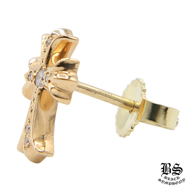 クロムハーツ CHクロスベビーファットスタッドピアス22K withパヴェダイヤモンド