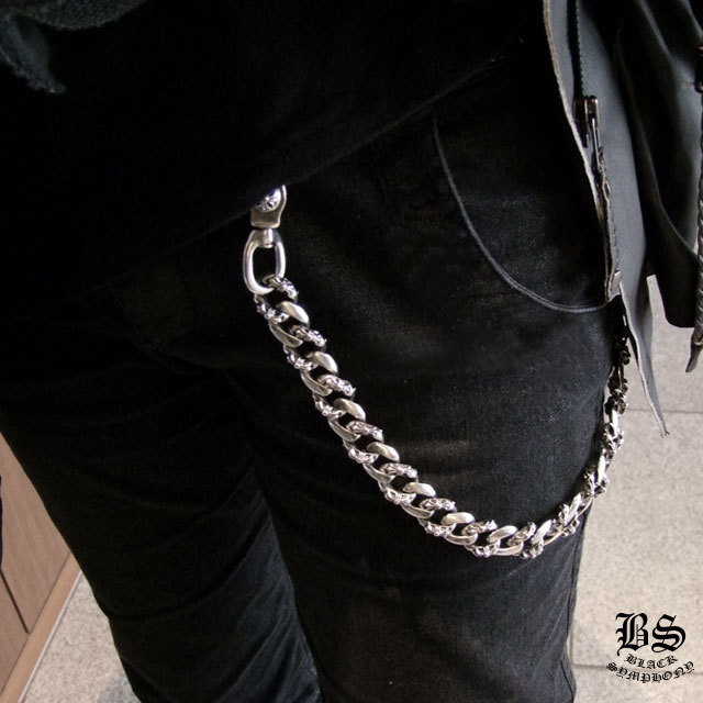 クロムハーツ ウェーブウォレット ミニ & ファンシーウォレットチェーン & Dキーリング クロスボタンの組み合