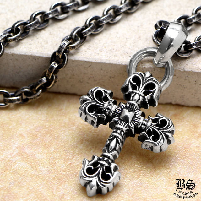 クロムハーツ フィリグリークロスペンダント XS with ベイル＆ペーパーチェーンネックレス20インチセット