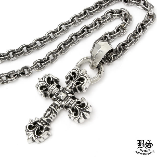 クロムハーツ フィリグリークロスペンダント XS with ベイル＆ペーパーチェーンネックレス20インチセット