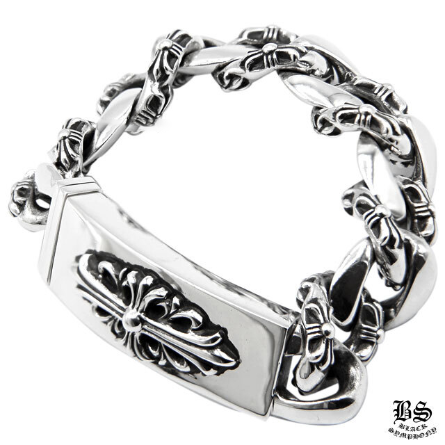 クロムハーツ フローラルクロス IDブレスレット ファンシーチェーン