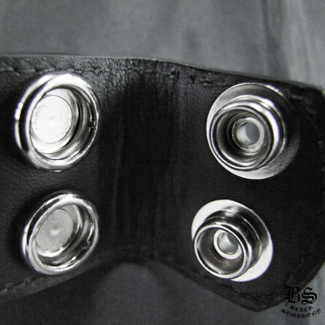 クロムハーツ プレーン ブラックレザー 1.5 ベルト ホースシュー リベット（バックルなし）