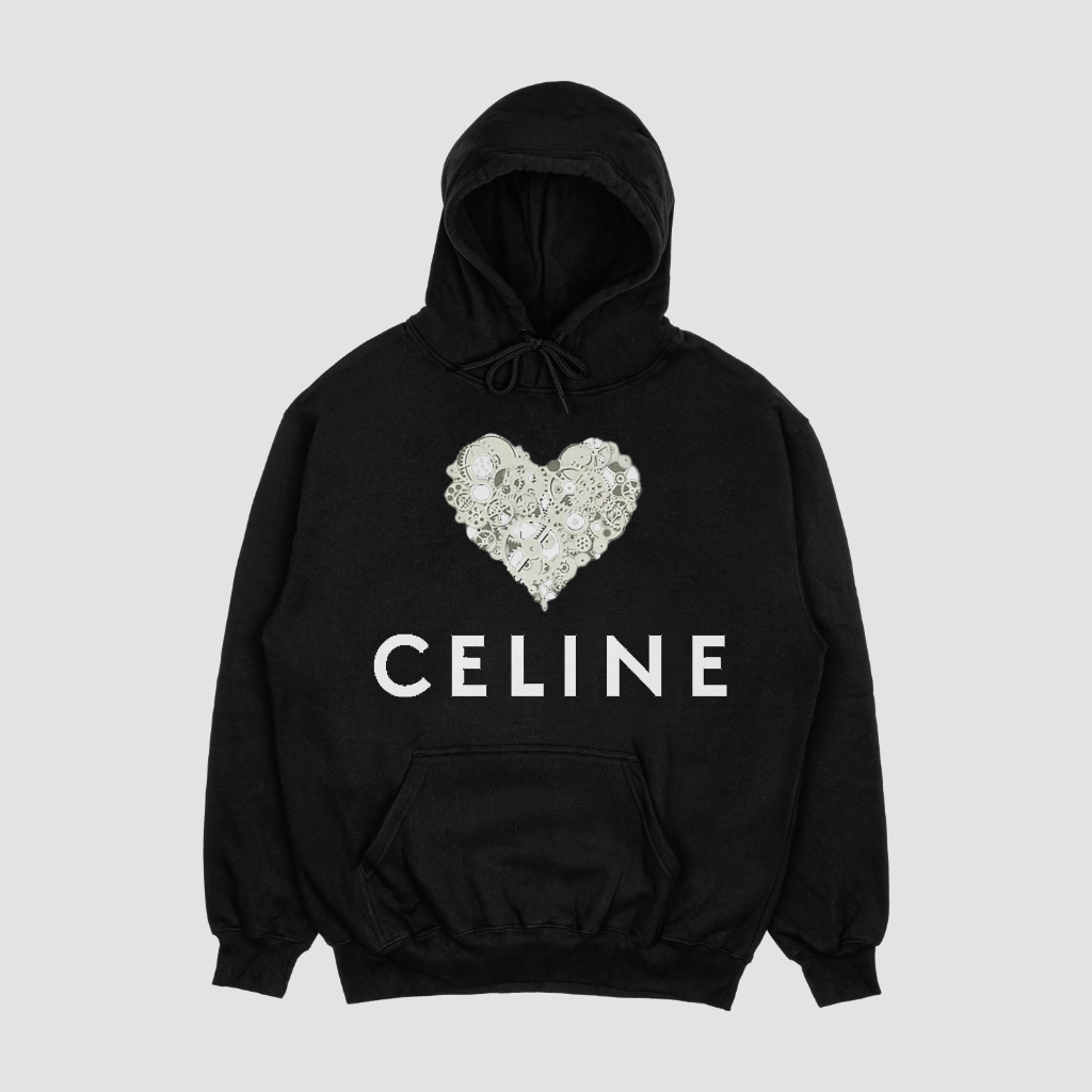 CELINE ハート型アルファベットプリントのパーカー