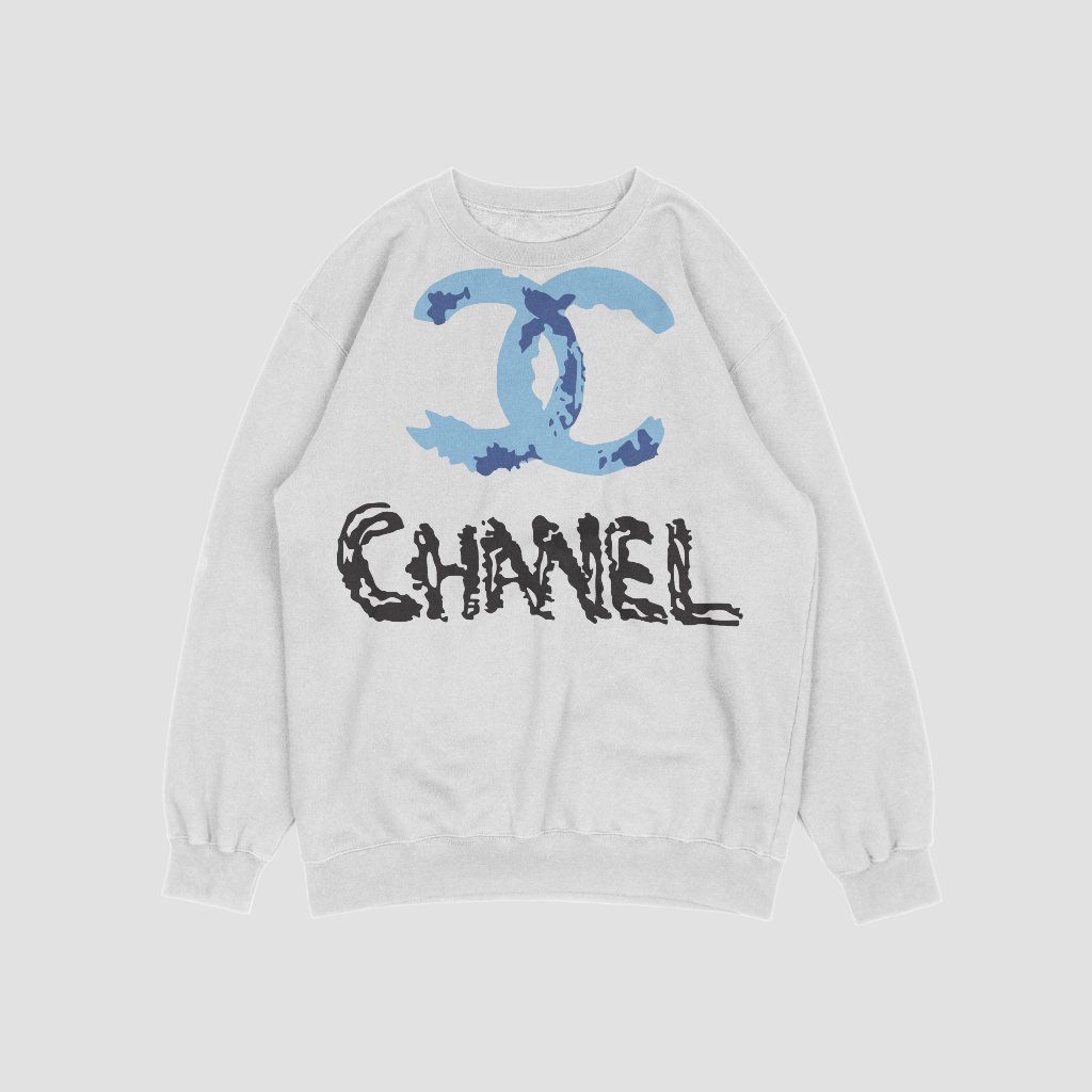 CHANEL カートゥーンプリントラウンドネックスウェット クル