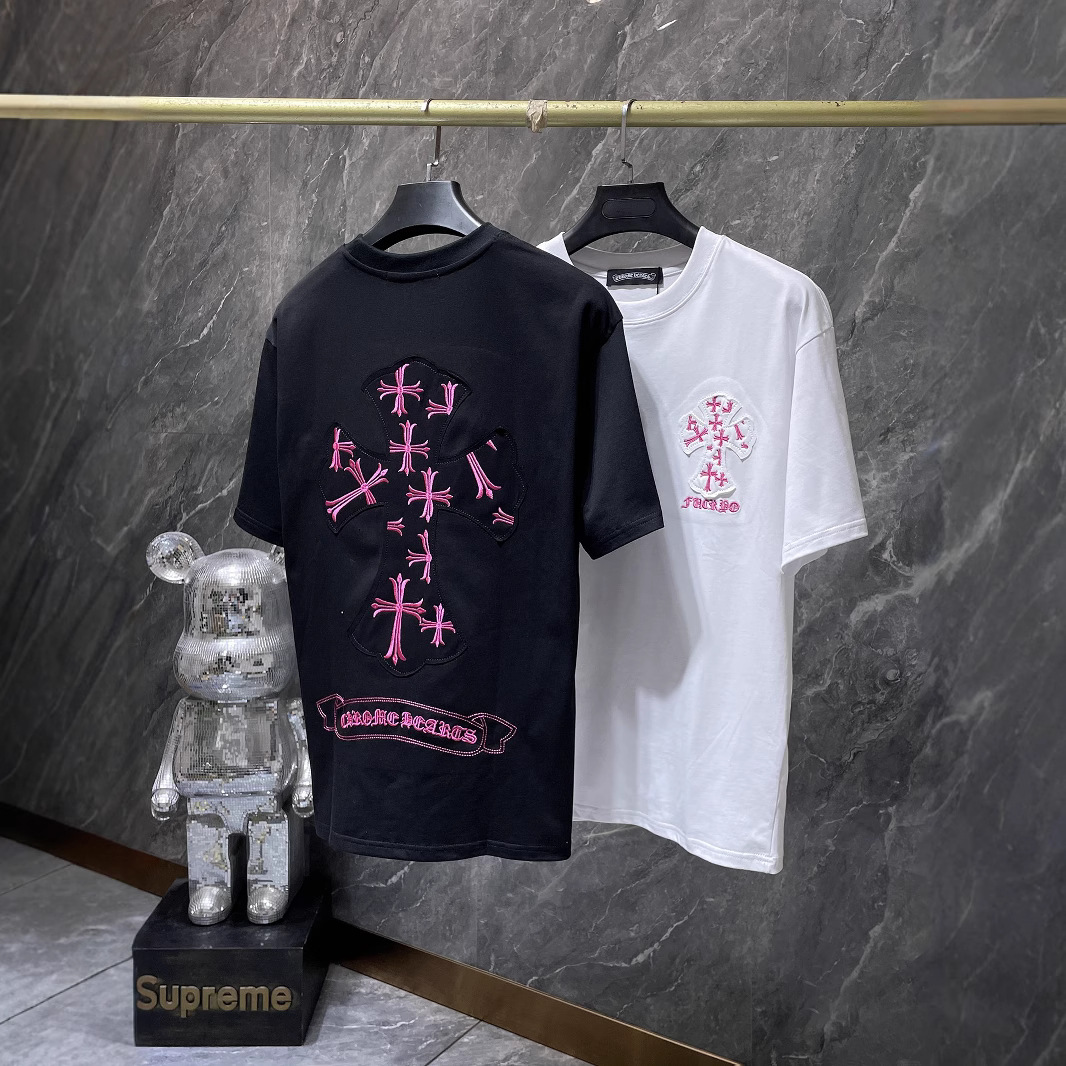Chrome Hearts/クロムハーツ 2026SS夏新作 半袖Tシャツ 男女兼用 黑/白 CHT-26S24