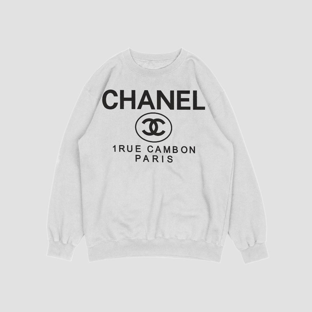 CHANEL アルファベットプリントのラウンドネックのスウェット クル