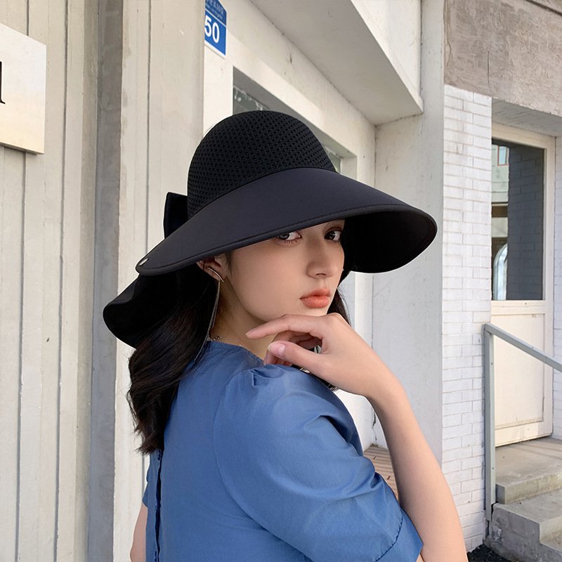 女性うなじまで守る日よけハット